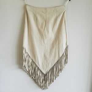 CACHE Goat Suede fringed Western skirt
